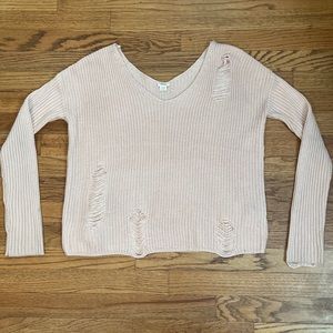 Light Pink Garage Sweater with Rips